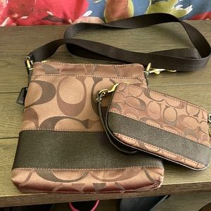 Coach Crossbody Purse and Matching Wristlet